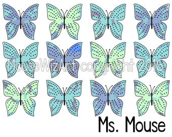 Personalized Notecard Butterfly Teacher Name Teacher Bridesmaid Gift - MOTTLED BUTTERFLY