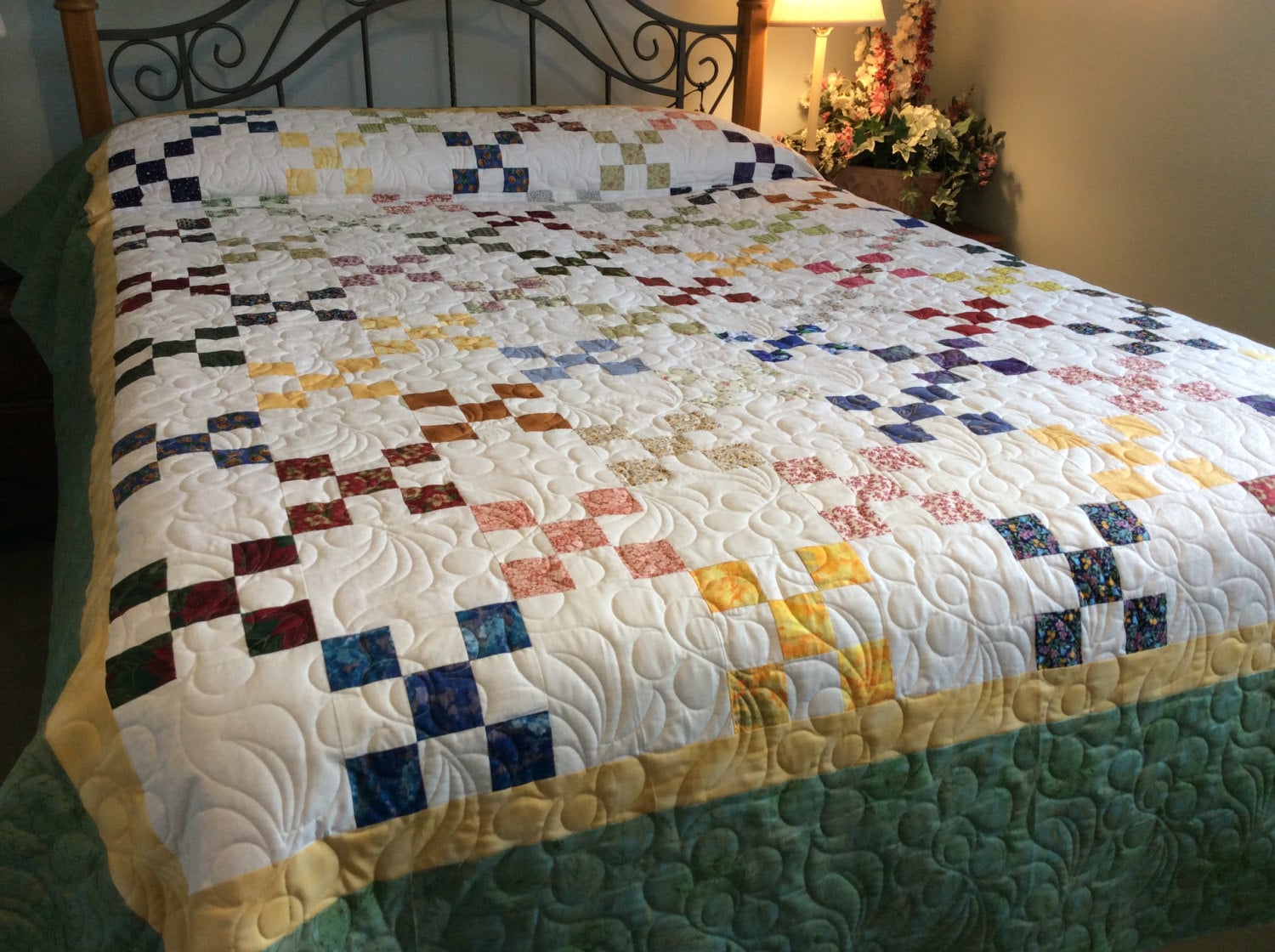 queen-bed-quilt-scrappy-nine-patch-queen-by-simplyquiltingbybarb