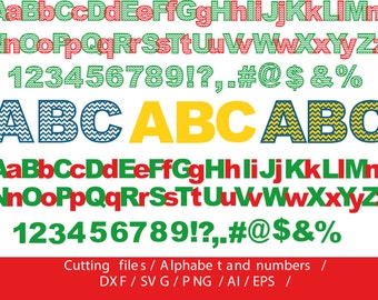 Chevron Letters Cutting Files / svg, dxf, ai, eps, png / Chevron Alphabet Cut Files / Letters cut files / Alphabet for silhouette