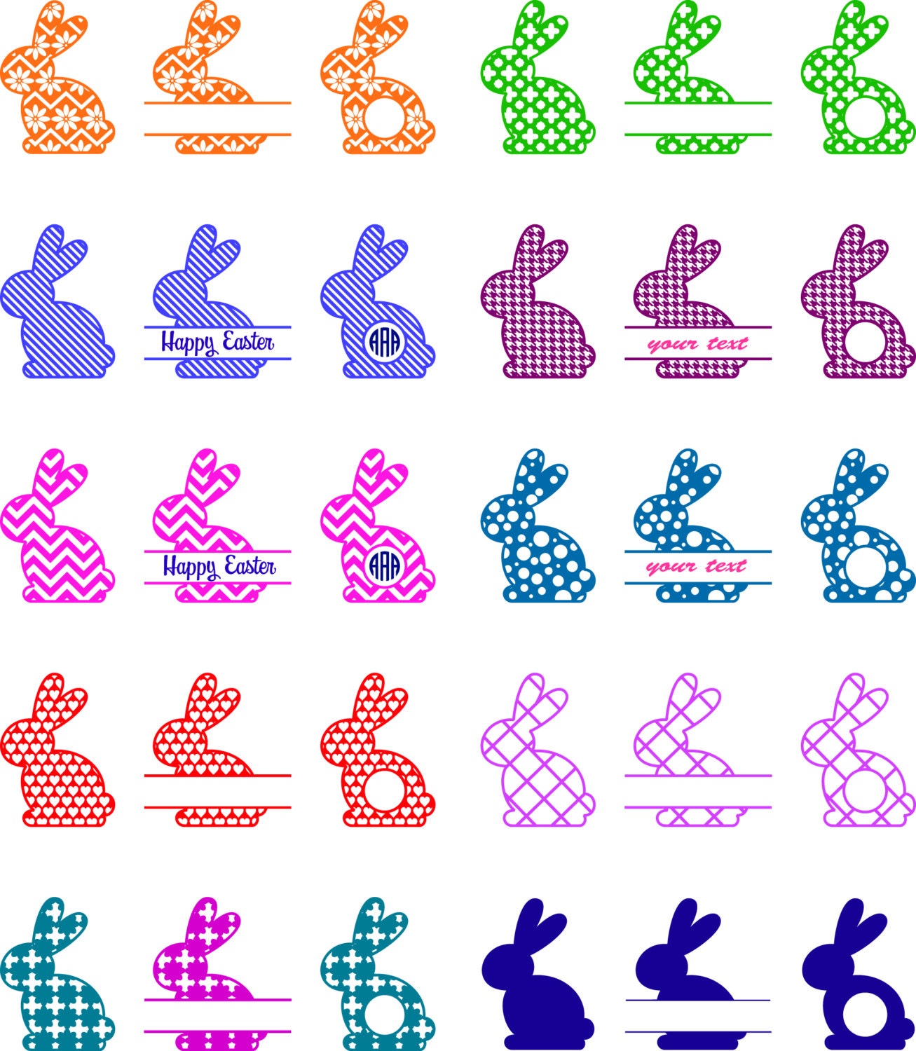 Easter Bunny svg Easter Bunny Monogram Frames Rabbits