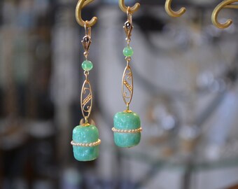 Antique 1920's deco earrings antique jewelry Rousselet Paris.