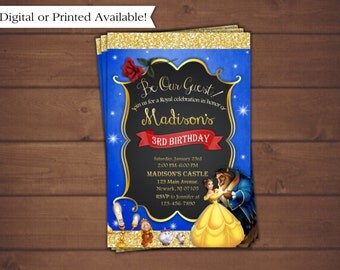 Beauty and the Beast Birthday Invitation