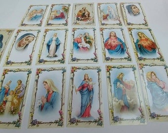 Vintage Holy Cards set 13 Holy Mother Mary Holy Family Christ devotional cards