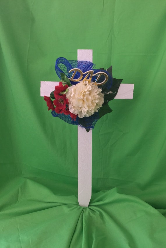 Cemetery cross for grave / memorial decoration. by FloralMemorials