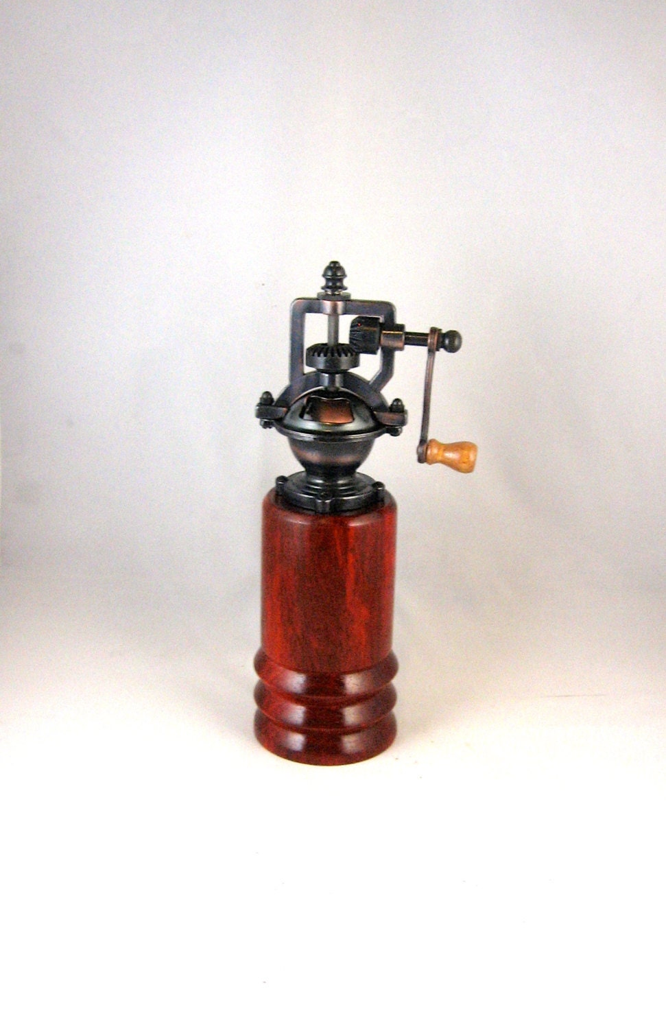 Pepper Grinder antique style hand crank hand turned from