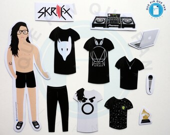 Skrillex - Jack Ü - Music & TV - Illustrated Fridge Magnets - Original Gift - Paper Doll