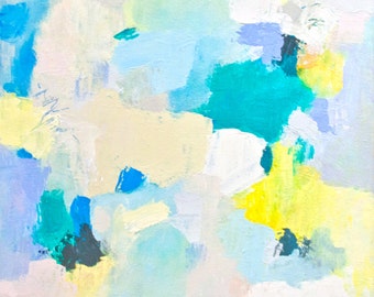 Original Abstract painting on wood panel 12"X12"