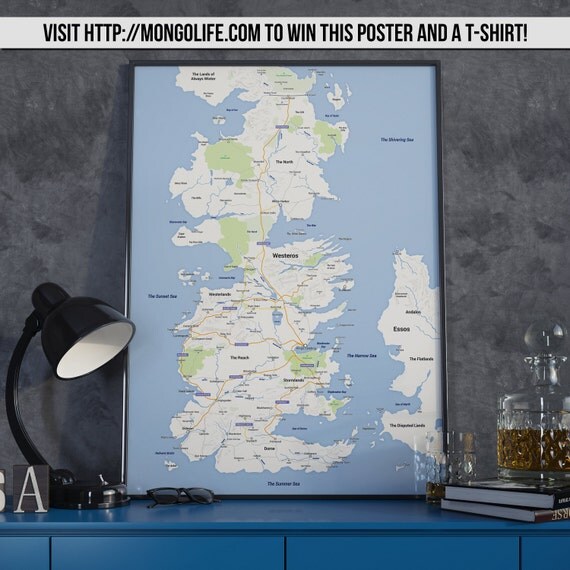 Game of Thrones Map Westeros Google Maps Style by MongoLife