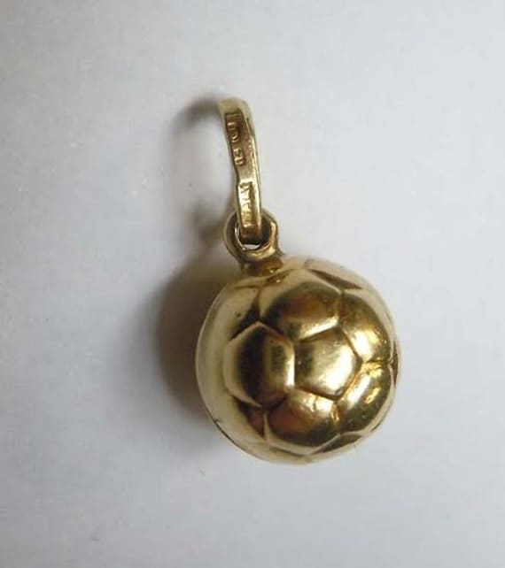 14kt Gold Soccer Ball Charm Pendant Football