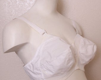 Vintage 50's White Bullet Bra with Sheer Panels - pin up, rockabilly, burlesque