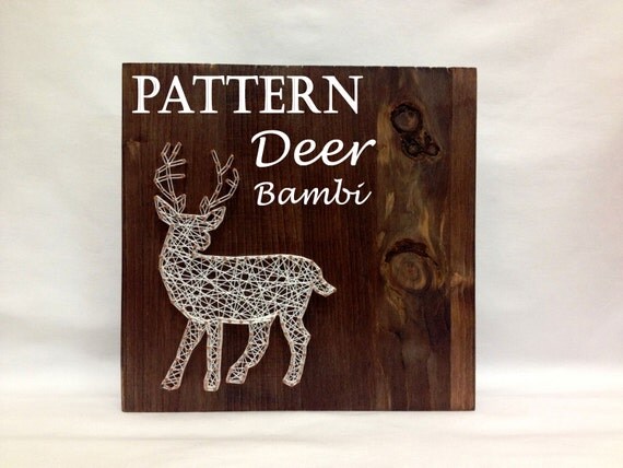DIY String Art Pattern Deer Bambi Pattern and Instructions