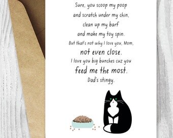 Mothers Day Card Funny Instant Download Card for Cat Moms
