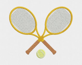 Tennis Rackets Machine Embroidery Design - 4 Sizes