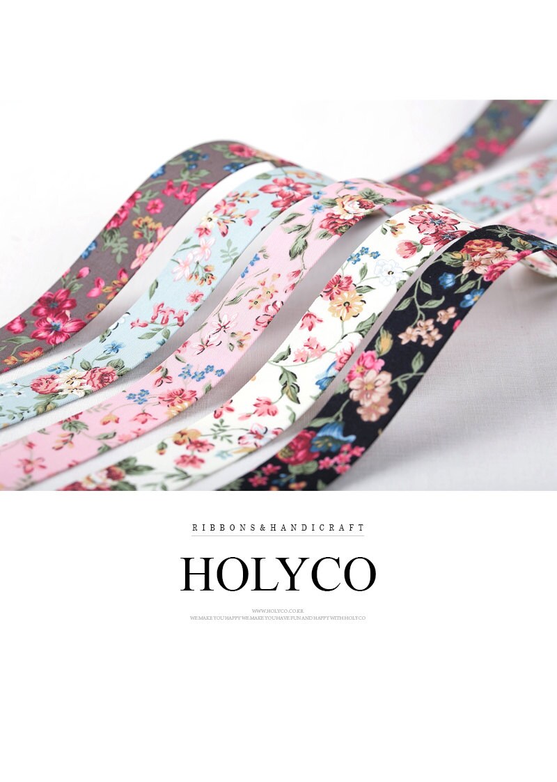 SAHA' Flowers Fabric Folding Ribbon / 3/810mm