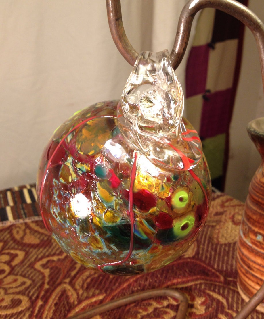 400425 Medium Hand Blown Hanging Art Glass Ball Decorative