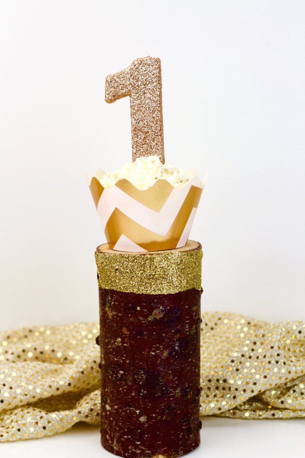 3 or 5 Glitter Rose Gold Number 1 Birthday by JamboreePartyBox