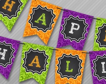 Halloween Banners, Halloween Decor, Halloween Party, Halloween Birthday, Banners, Instant Download, PDF, You Edit