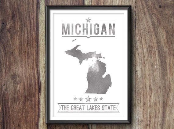 Michigan State Typography Print Typography by IdeateCreateStudio