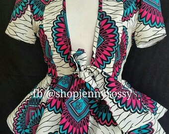 ROSE African print top,Ankara jacket, African print women Blouse African clothing Ankara blouse