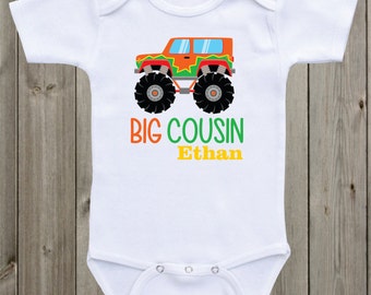 Big cousin Monster truck baby onesie Big Cousin Onesie Big Cousin Shirt Sibling Shirt Big brother Shirt Baby Shower Gift Pregnancy Announce