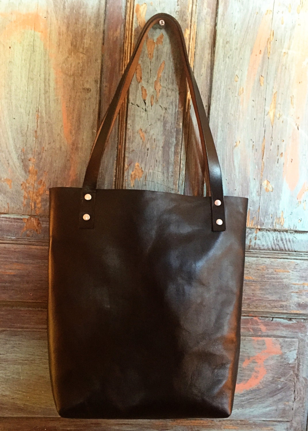 Black Horween Leather Tote Leather Tote Leather Bag