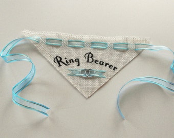 Dog Ring Bearer Burlap Wedding Bandana, Pet Wedding Accessory
