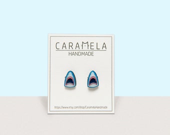Shark earrings Shark Stud Earrings Jaws earrings Horror jewelry Gift idea