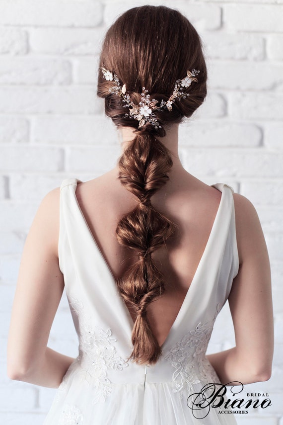 Bridal Hair Comb, Bridal headpiece, Flowers Hair Comb, Wedding Hair Accessories, Wedding Hairpiece, Bohemian headpiece