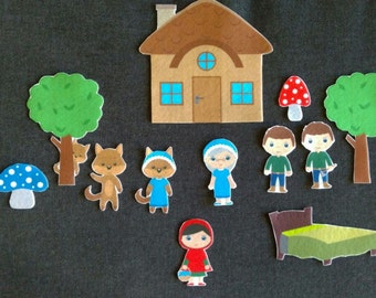 Little Red Riding Hood Felt Board Story // Flannel Board // Imagination // Children // Classic Story // Choose Your Hair Color
