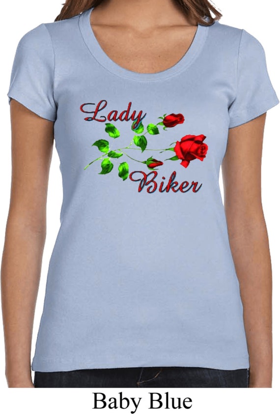 Ladies Biker Shirt Lady Biker Funny Motorcycle Scoop Neck Tee