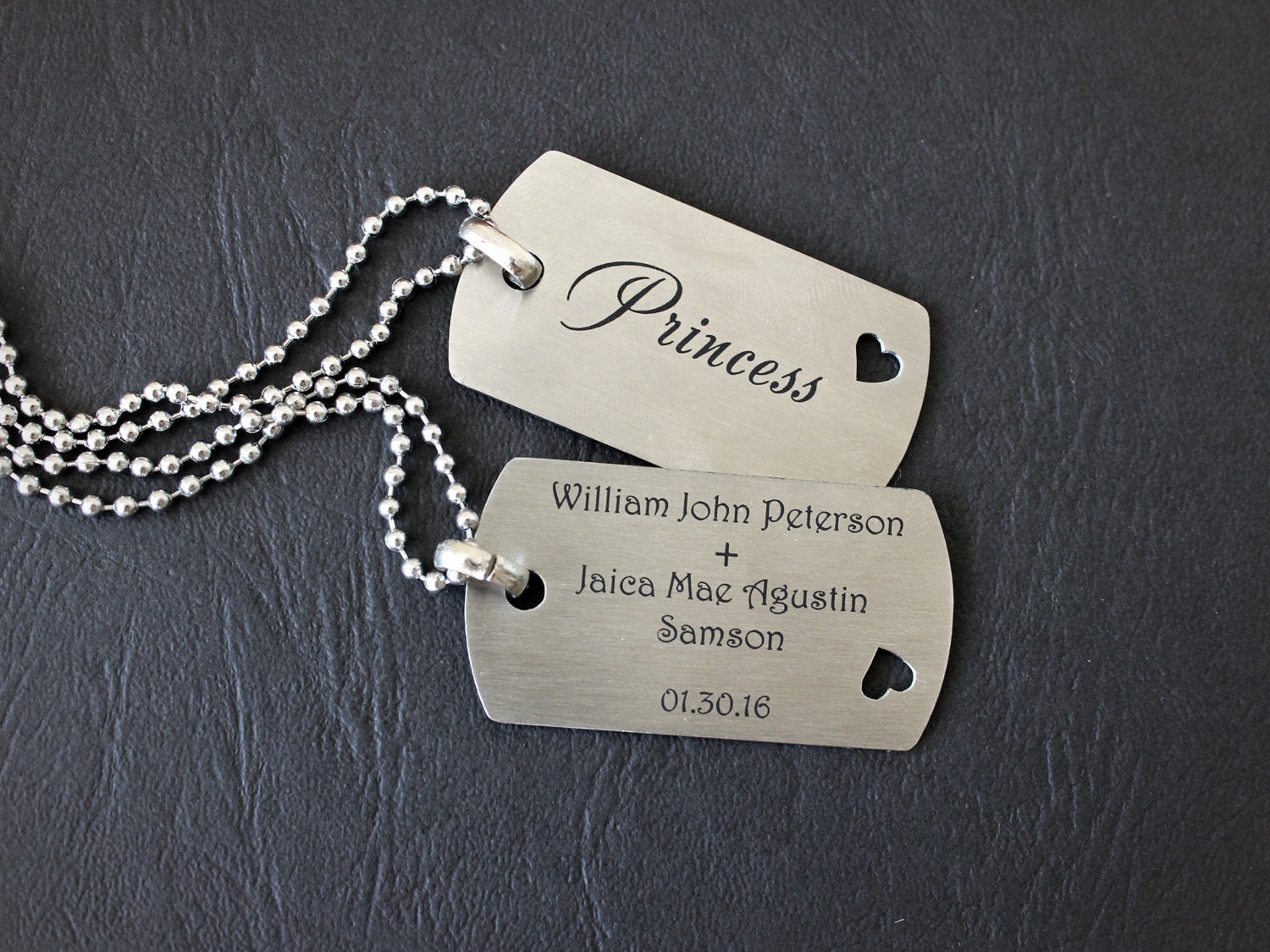 Set of two personalized dog tags Custom dog tag Anniversary