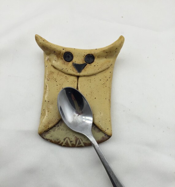 Ceramic Spoon Rest Hand Built Pottery Kitchen by SimplySusansPots