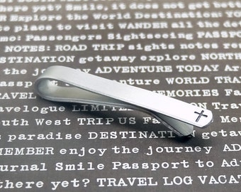 Monogram Tie Clips- Hand stamped Tie Clips, Personalized Aluminum Tie Bars, Groomsmen Gift, Gift for Man, Wedding gift, Anniversary Gift.