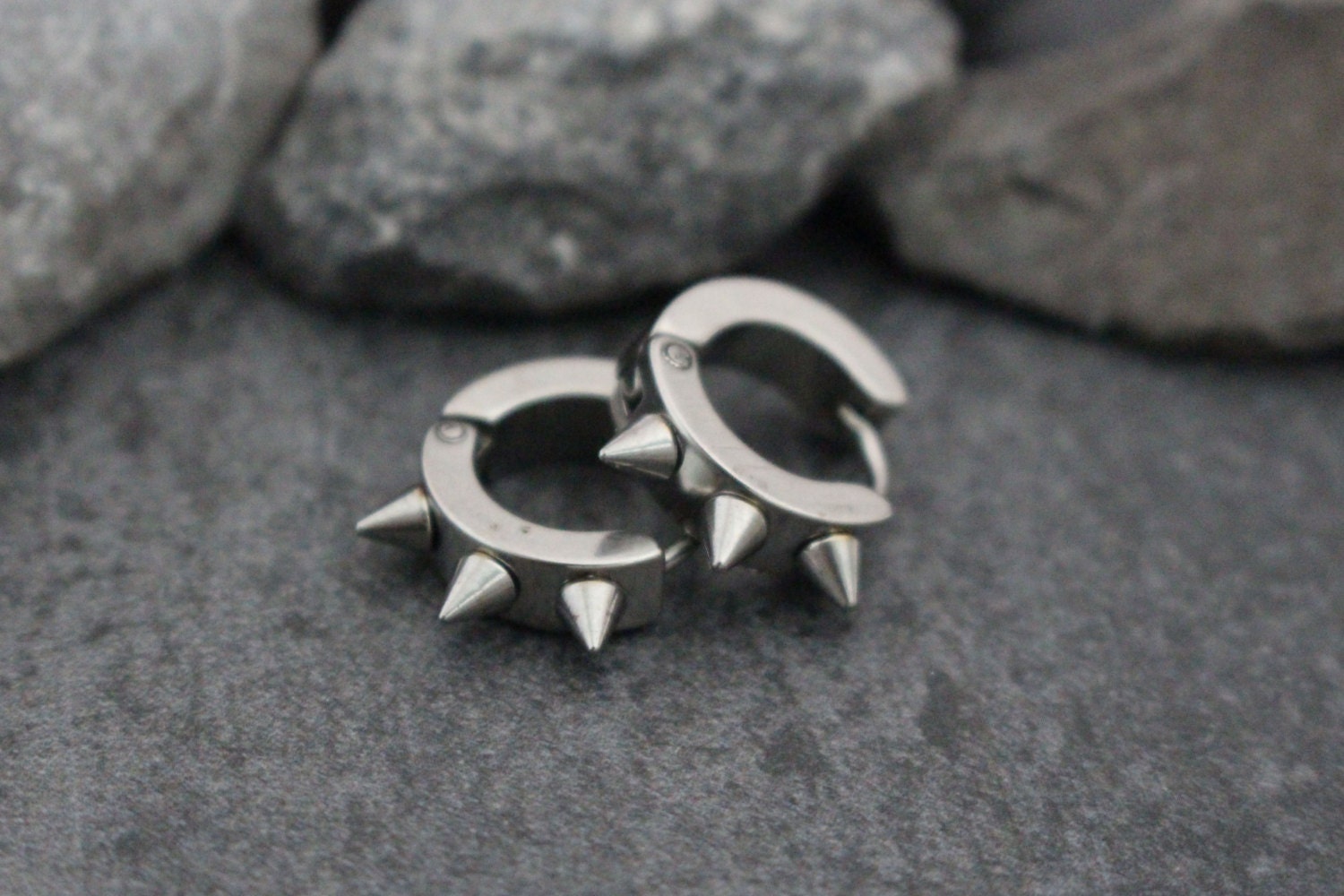 Spikes Earrings Spiky Hoop Earring Earrings for Men by MyBodiArt