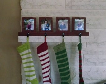 Stocking Holders, Stocking Hooks, Rustic Stocking Holder, Mantel Hooks, Christmas Decor, Personalized Stocking Holder, Red Mantel Holder