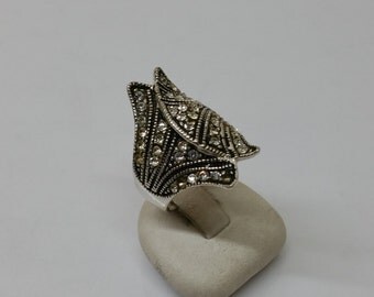 925 Silver ring with crystals nostalgia SR258