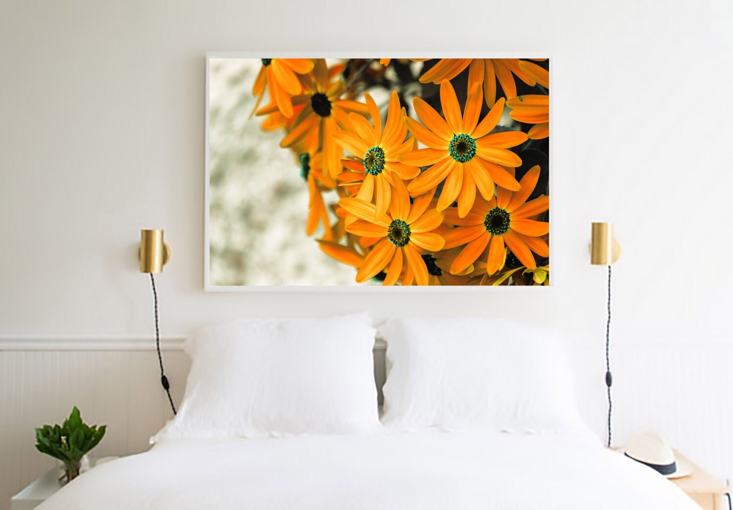 Orange Flowers Flower Photography Orange Wall by CANARIECRAFT