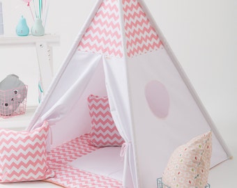 Canvas Teepee, Play Tent, Kids Teepee, Childrens Teepee, Teepee Tent, Tipi, Playhouse, Kids Teepee Set Canvas Play Tipi Tent