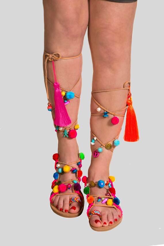 Tie up Gladiator Sandals Greek Leather by SandalsofLove on Etsy