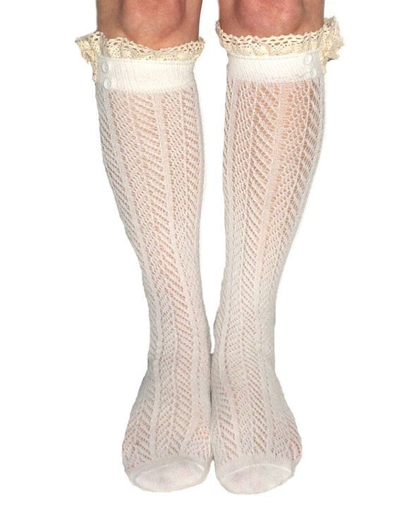 socks crochet knee pattern lace Pattern Socks, Button Boot gift Lace Lace Button Crochet Boot Socks,