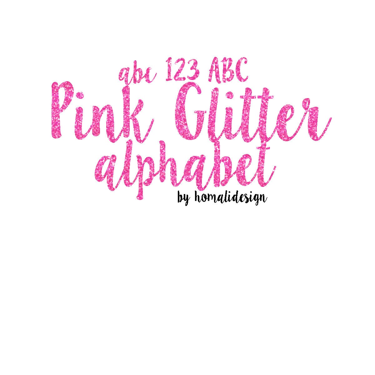 pink glitter alphabet digital download