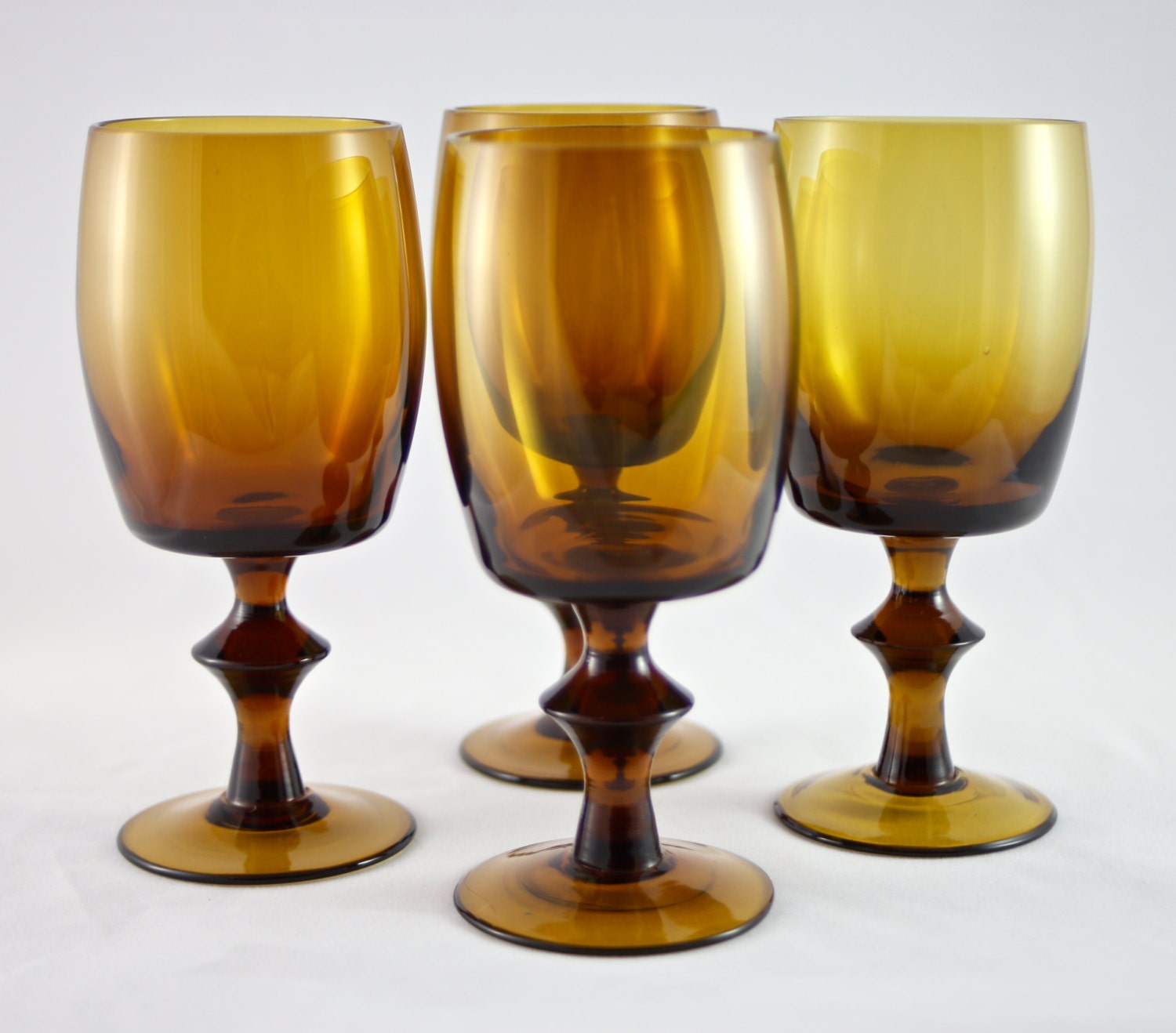 Vintage Stemmed Amber Glasses Amber Glass Wine Cordial Goblets