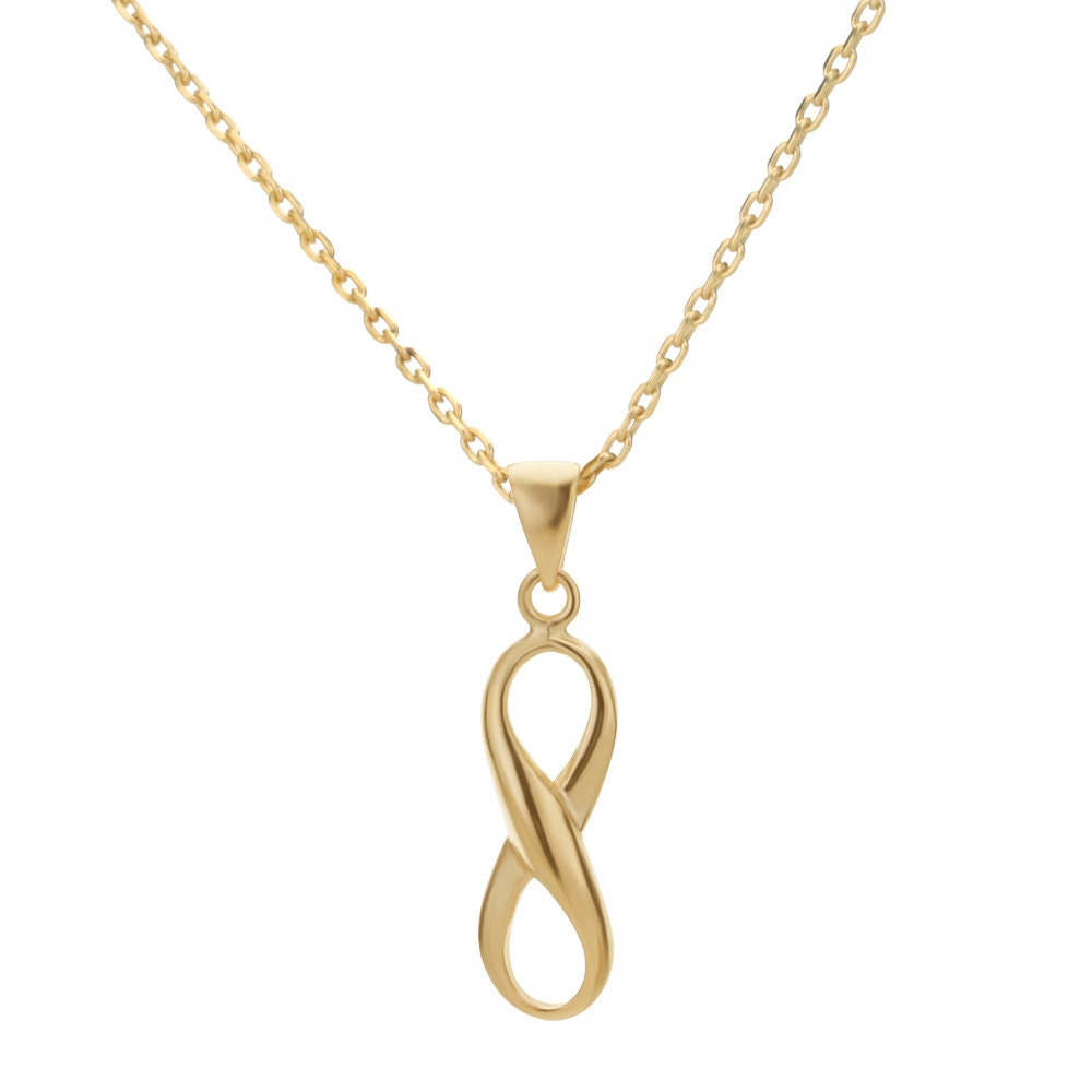 14K Gold Plated Pendant Necklace Infinity Symbol Pendant