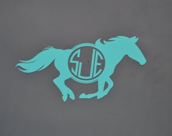 Horse Lover Gift - Monogram Yeti Decal - Personalized Horse Decal - Equestrian Gift - Horse Car Decal - Monogram Car Decal - Car Decals