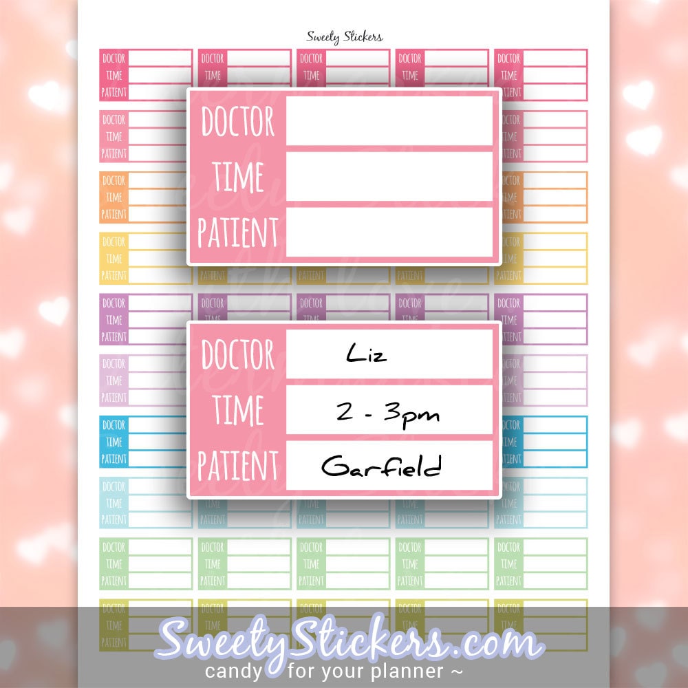 Doctor Appointment Stickers Printable Planner Stickers for