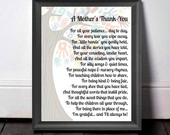 Childcare Thank You, Gift For Teacher, Thank You Gift, Babysitter Gift, Teacher Appreciation, Nursery Teacher Gift, A Mother’s Thank You