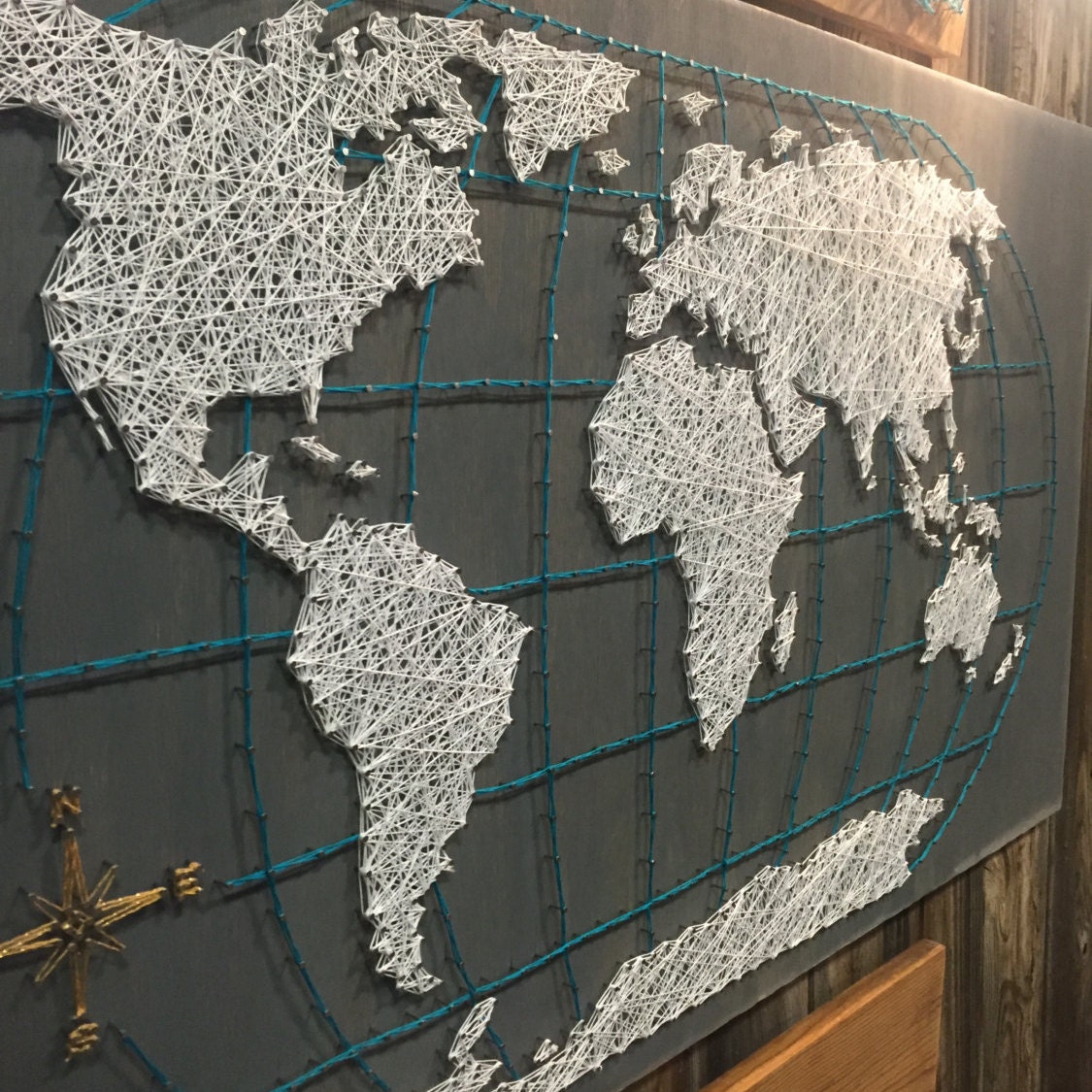 large world map string art world map push by everystringattached