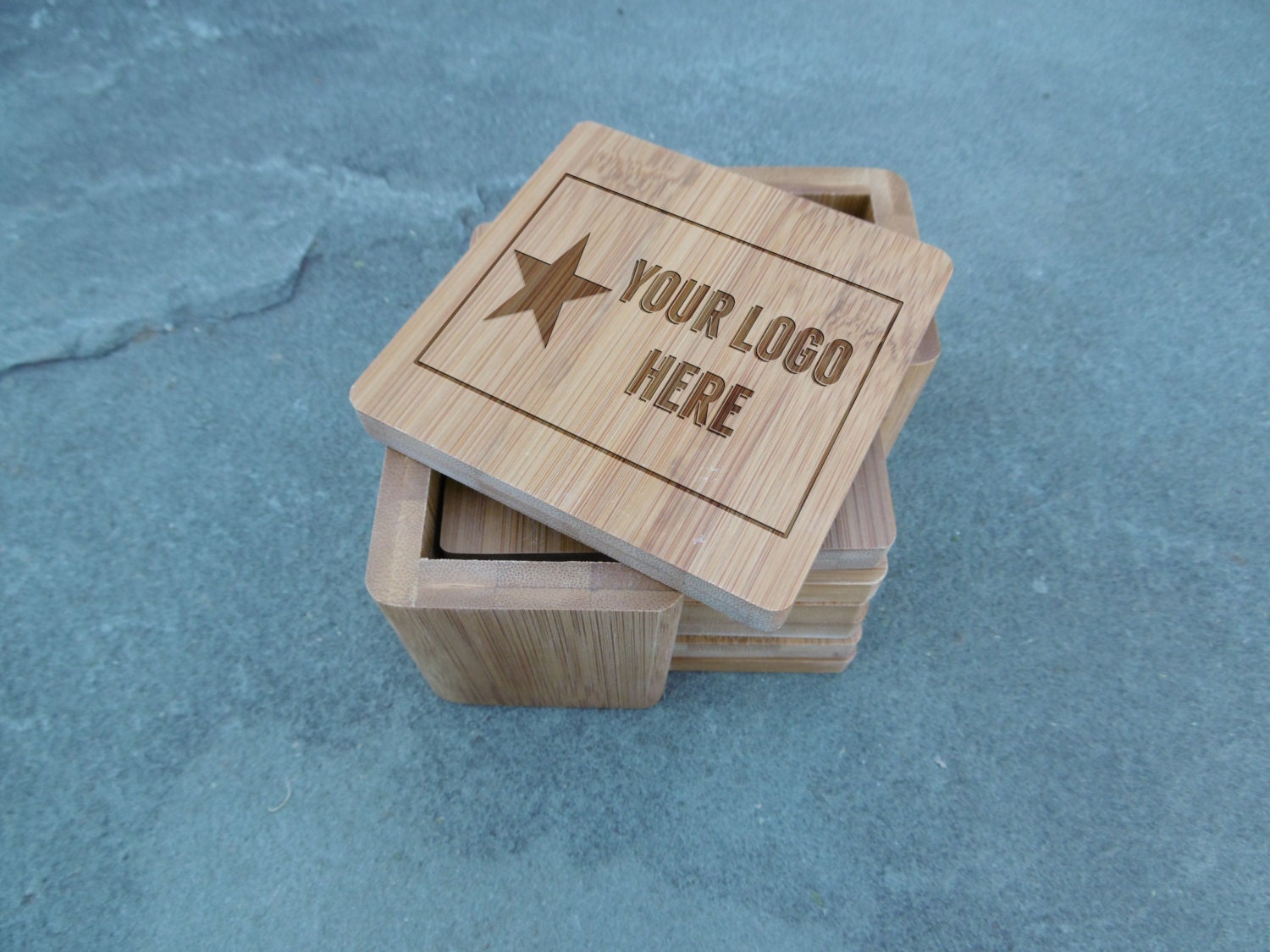 Custom Logo Coaster Set Business Logo Coasters by OurBoardBoutique