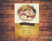 INSTANT DOWNLOAD -Birth announcement template-PHOTOSHOP  