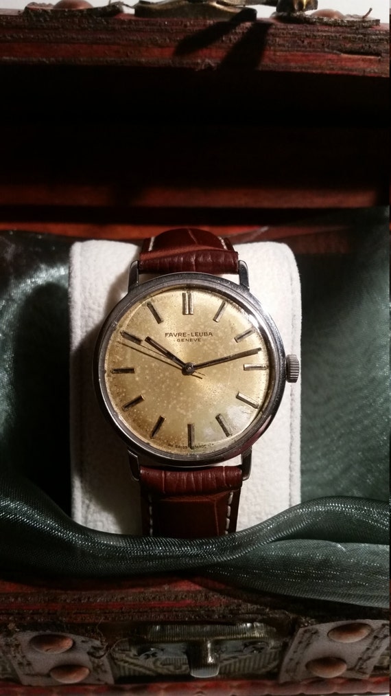 Vintage Favre-Lueba Gents Watch -  1960's Watch with Lovely Patina
